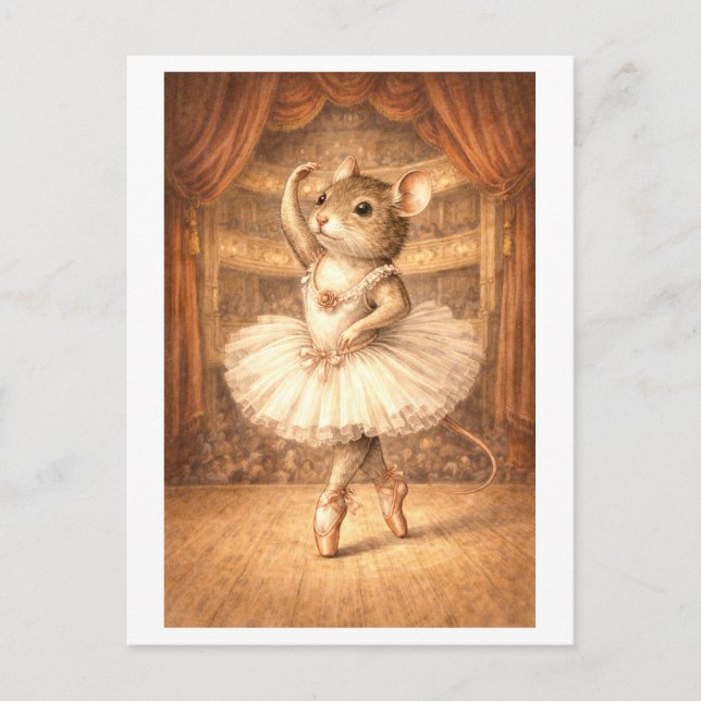 Karriärmus som ballerina vykort (Framsida)