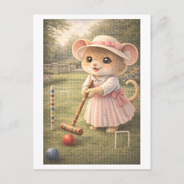 Karriärmus som krocketspelare vykort (Framsida)