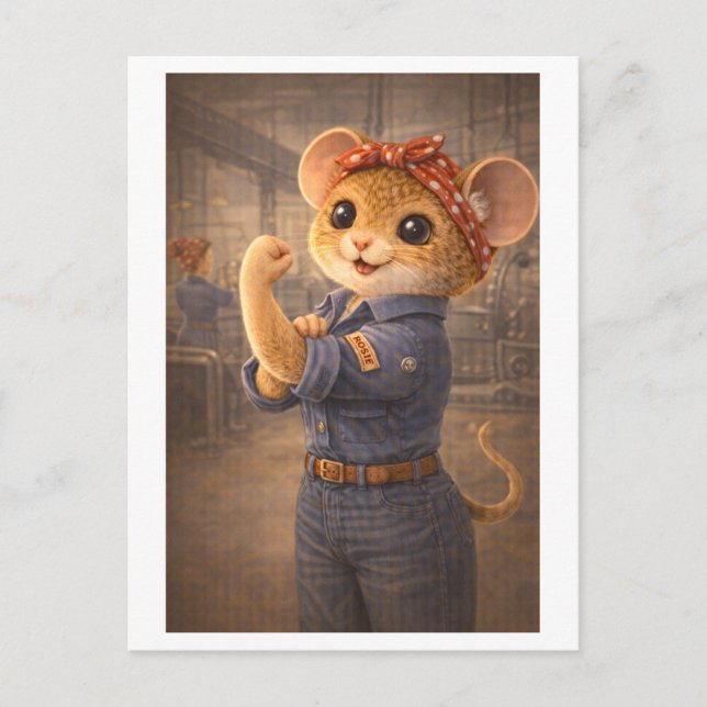 Karriärmus som Rosie the Riveter Vykort (Framsida)