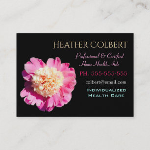 Karrigeraren Peony Rosa Flower Cheerful Profession Visitkort