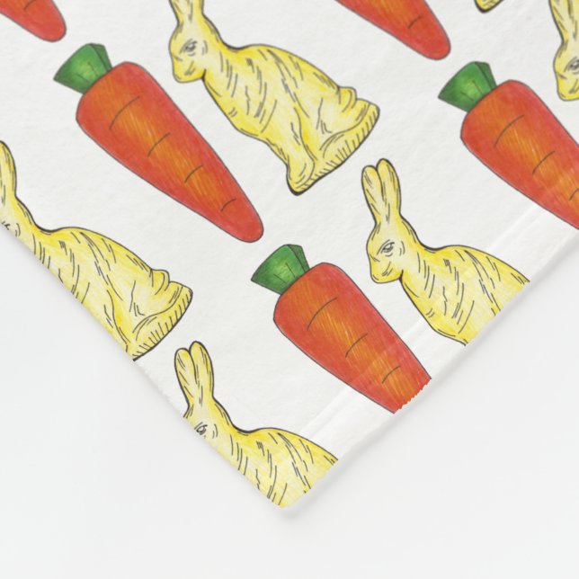 Karroter och Bunnies Chocolate Rabbit Påsk Candy Fleecefilt (Hörn)