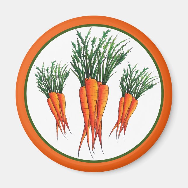 Karrots Orange Vegetable Veggie Garden Magnet (Framsidan)