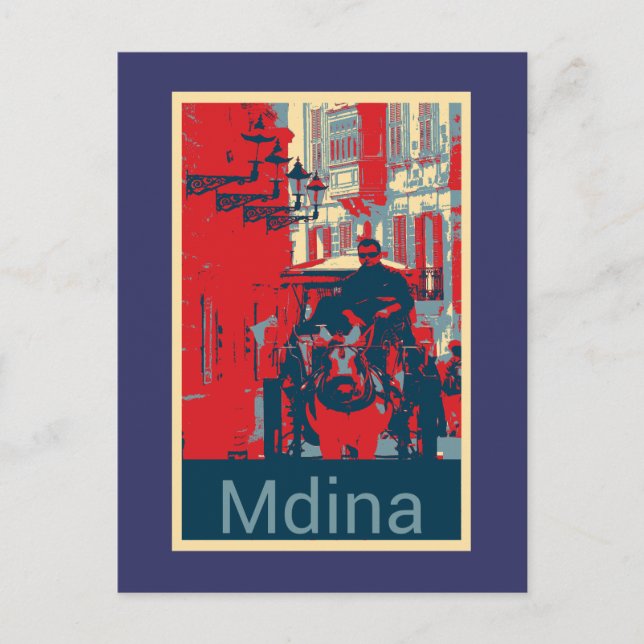 Karrozin på Mdina Vykort (Framsida)