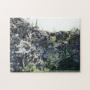 Karry Granite Sten Cliff Wall Pond Natature Pussel