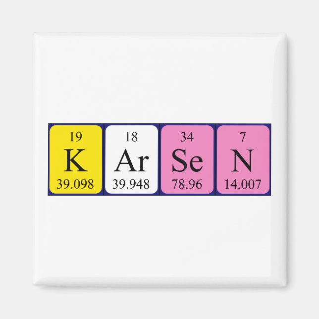 Karsen Periodisk bord namn magnet (Framsidan)