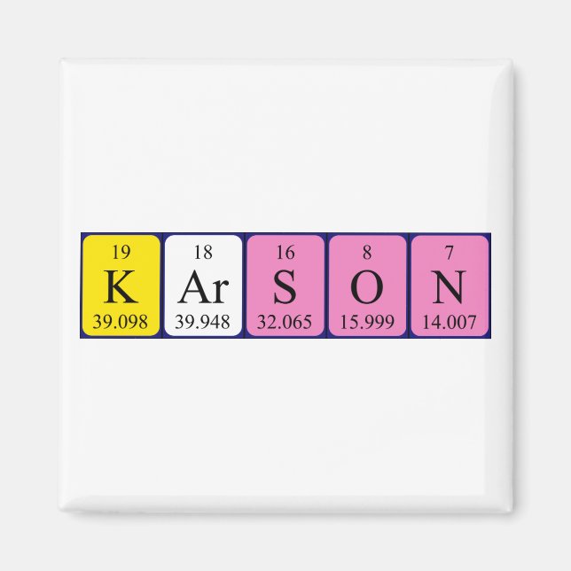 Karson Periodisk bord namn magnet (Framsidan)