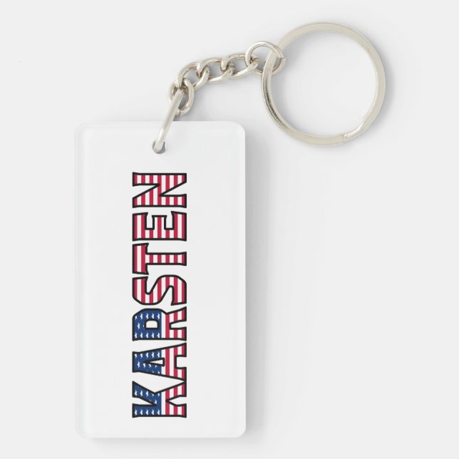 Karsten Name Vorname USA Flagge Anhänger Schlüssel (Baksidan)