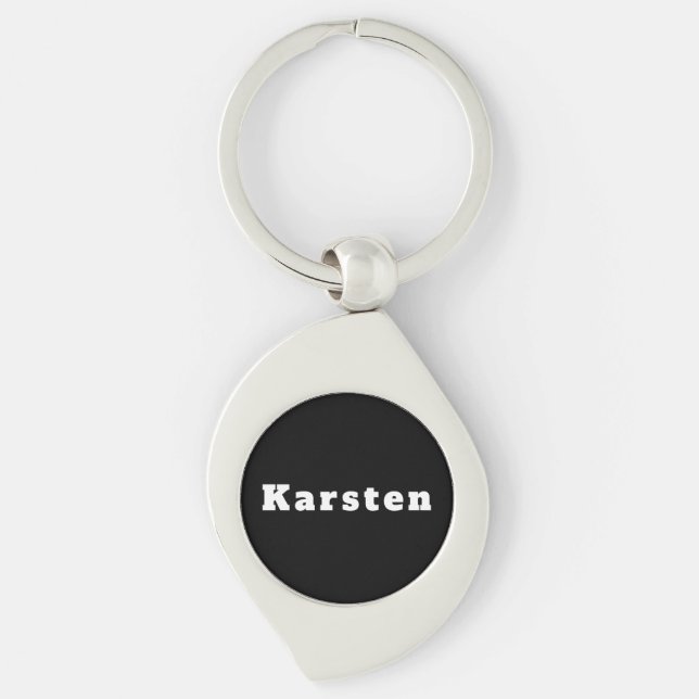 Karsten Swirl Silverfärgad Nyckelring (Framsidan)
