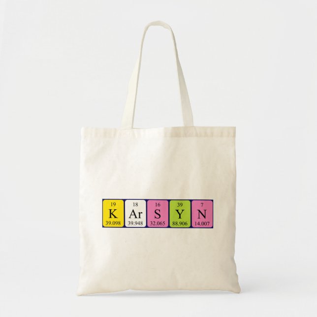 Karsyn Periodisk bord namn tote bag Tygkasse (Framsidan)