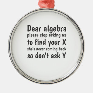Kärt Algebrastopp som frågar oss att finna ditt  Julgransprydnad Metall