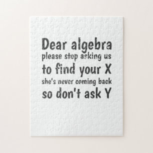Kärt Algebrastopp som frågar oss att finna ditt  Pussel