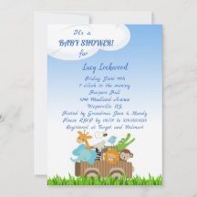 Kart av Jungle Babies Baby Boy Shower-inbjudan
