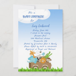 Kart av Jungle Babies Baby Boy Shower-inbjudan Inbjudningar