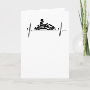Kart Go-kart Kart Tävla Heartslag Line Gift Kort