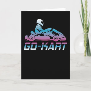 Kart Go-kart Karting Kart Tävla Driver Retro Gift Kort