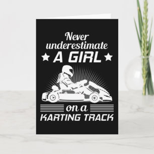 Kart Go-kart Karting Kart Tävla Women Girls Gift Kort