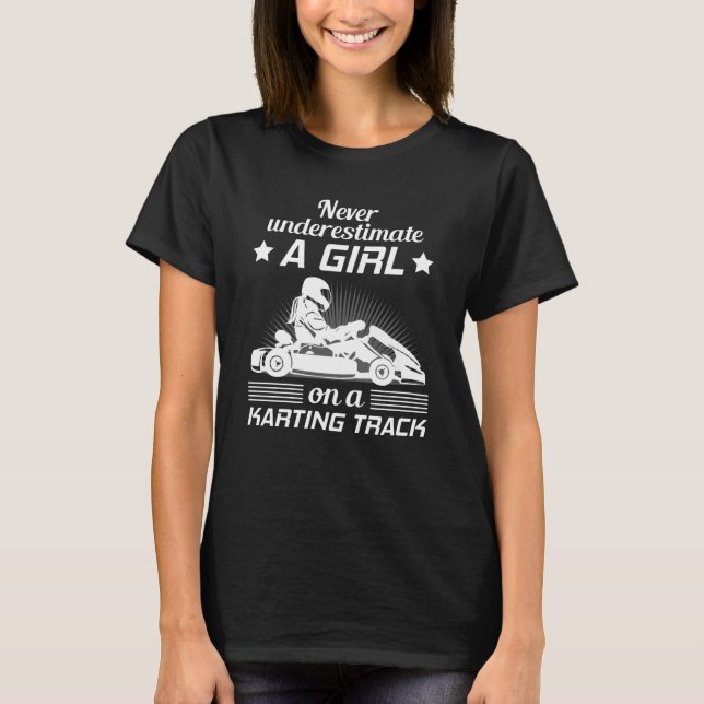 Kart Go-kart Karting Kart Tävla Women Girls Gift T Shirt (Framsida)