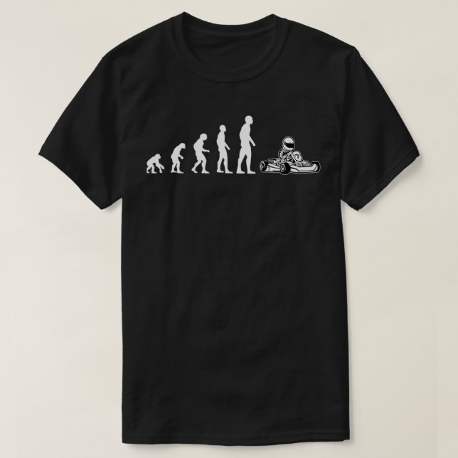 Kart Gokart Karting Funny Evolution Gift för T Shirt (Design framsida)