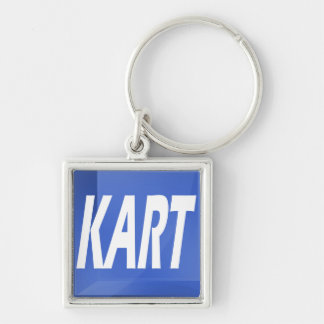 KART Keychain (kvadrera), Fyrkantig Silverfärgad Nyckelring