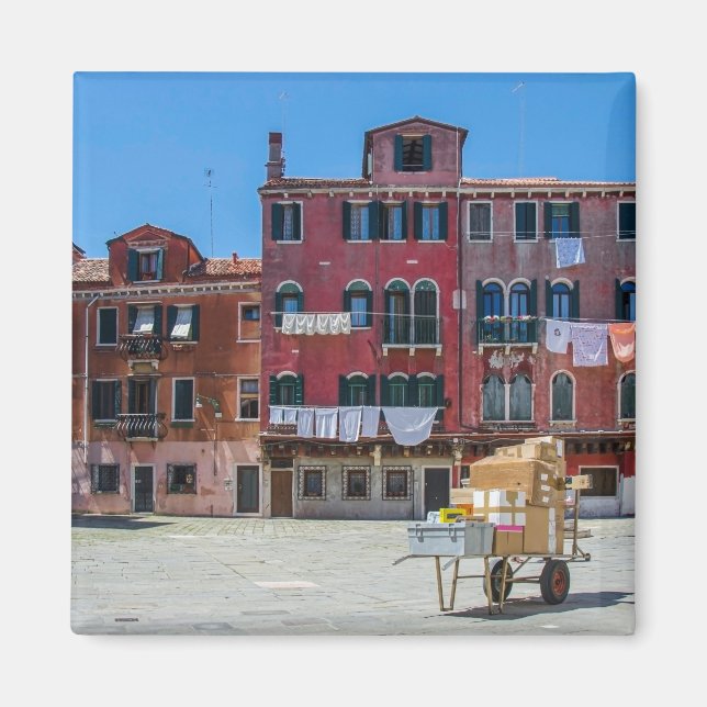 Kart med lådor i Venedig Magnet (Framsidan)