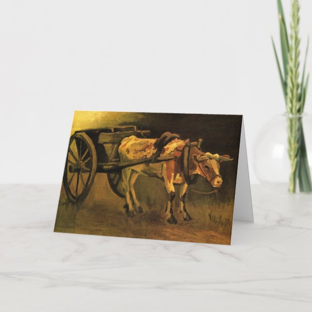 Kart med röd och vit oxe av Vincent van Gogh Kort (Framsida)