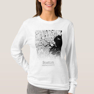 Kart över Boston City T Shirt