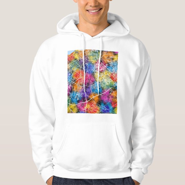Kart över Casablanca Marocko Hoodie (Framsida)