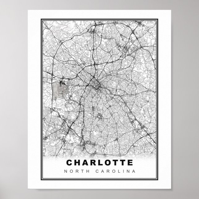 Kart över Charlotte-området Poster (Framsidan)