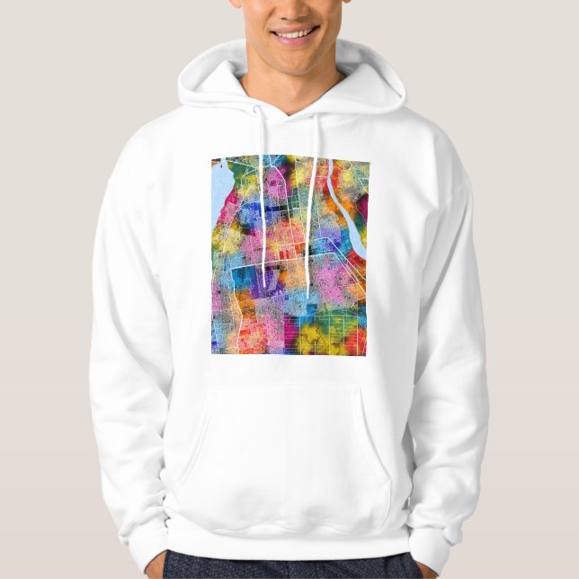 Kart över Khartoum Sudan Hoodie (Framsida)