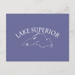 Kart över Lake Superior Vykort