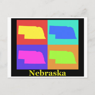 Kart över Nebraska Vykort