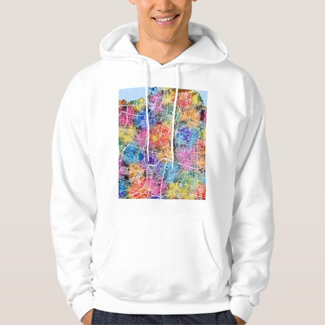 Kart över Surabaya Indonesien Hoodie (Framsida)