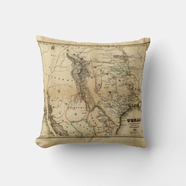 Kart över Texas (1846) Kudde (Framsida)