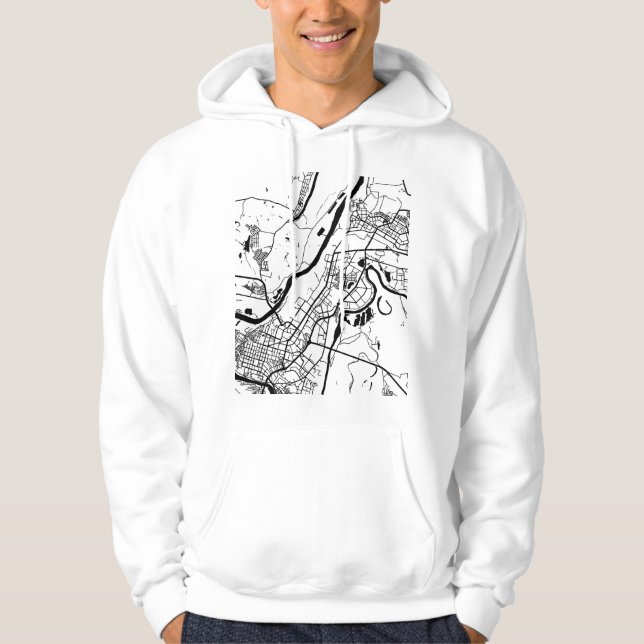 Kart över Ufa, Ryssland Hoodie (Framsida)