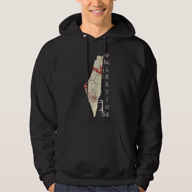 kart Palestina arabisk kalligrafi Hoodie (Framsida)