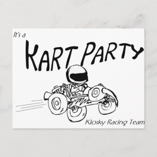 Kart Party Black Logotyp Inbjudan Vykort