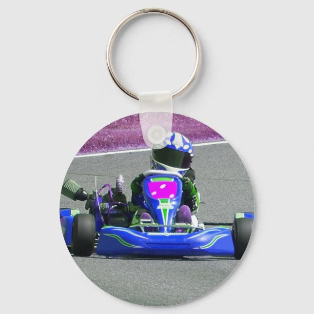 Kart Racer Inverted Färg Nyckelring (Framsida)