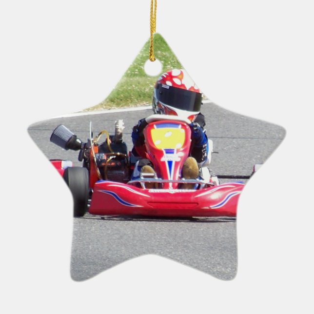 Kart Racer Julgransprydnad Keramik (Framsidan)