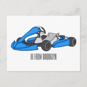 Kart racing serieillustration vykort