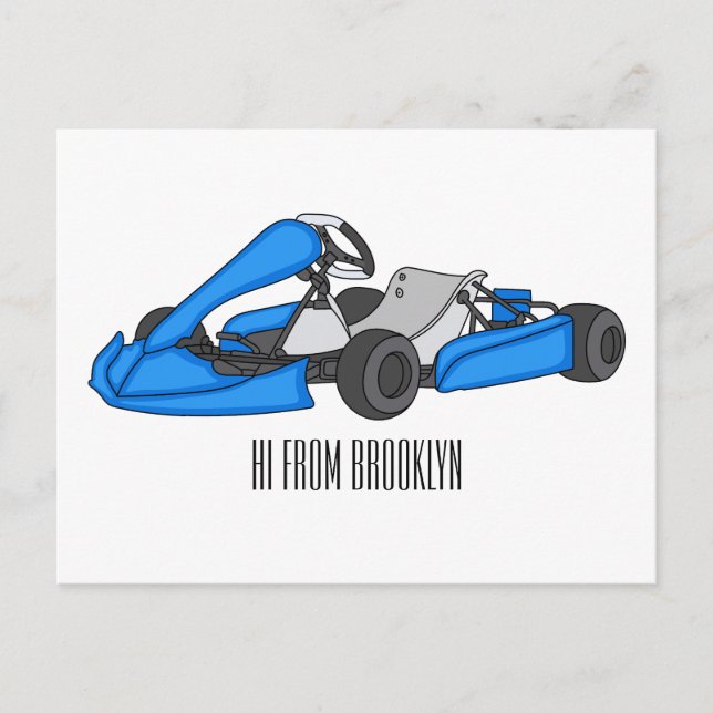 Kart racing serieillustration  vykort (Framsida)