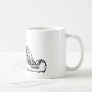 Kart tävla ritar skissar kaffemugg