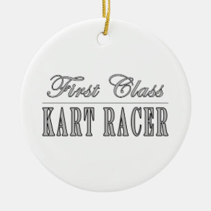 Kart tävlings- Kart Racers: Klassificera först d Julgransprydnad Keramik