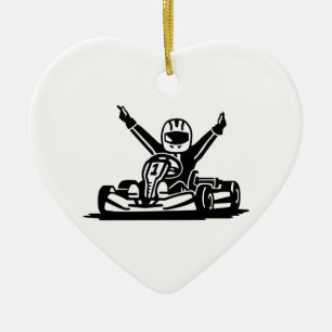 Kart vinnare julgransprydnad keramik