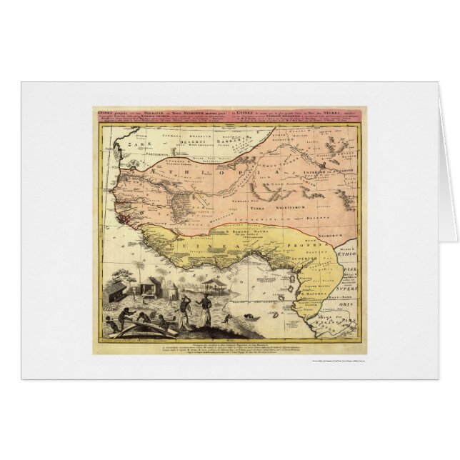 Karta 1743 för västra afrika hälsningskort (Framsidan Horizontal)
