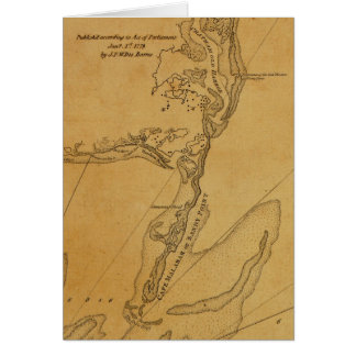Karta 1779 av Chatham, Massachusetts Hälsningskort