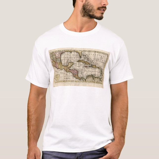 Karta 1790 av de västra Indiesna av Dilly och Tee Shirt (Framsida)