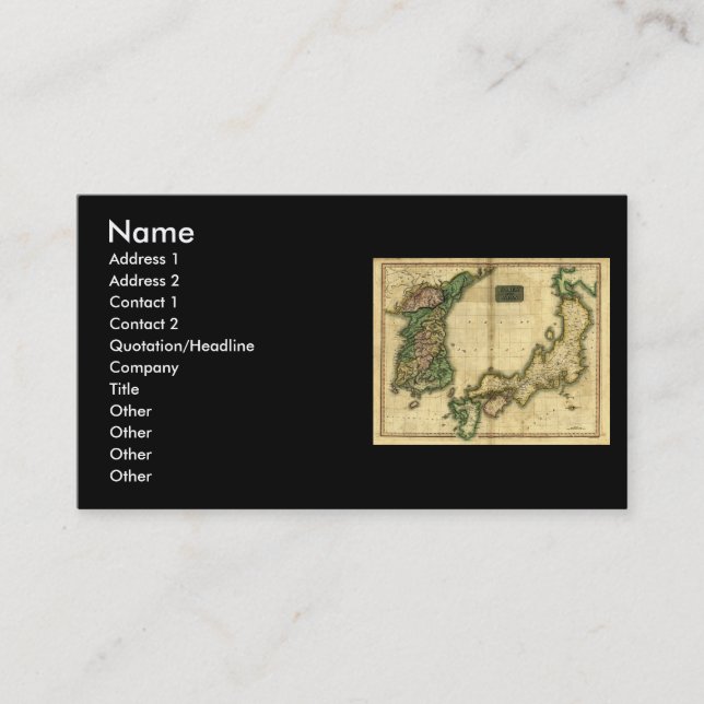 Karta 1815 av Korea och Japan Visitkort (Framsida)