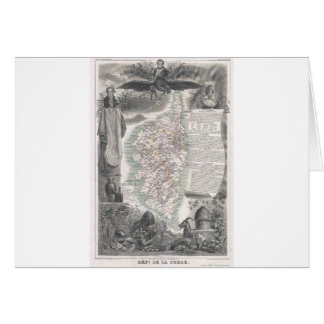 Karta 1852 av Corsica Hälsningskort