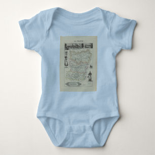 Karta 1858 av den Mayenne avdelningen, frankrike T-shirt