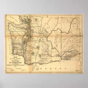 Karta 1865 av det Washington territoriet (påstå), Poster